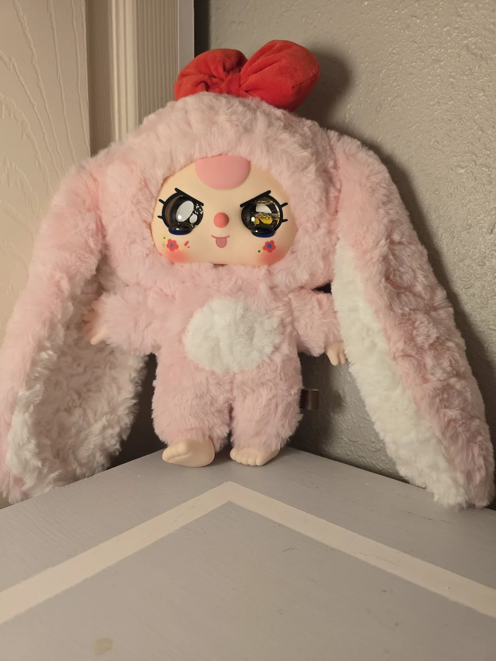 Baby Three: 400% Big Baby Plush - Rare Pink Bunny With Liquid Glitter Eyes!